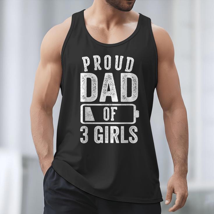 Proud Dad Of 3 Girls Daddy Of Three Daughters Men Tank Top