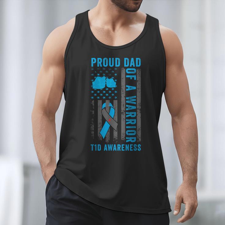 Proud Dad Of A T1D Warrior Type 1 Diabetes Awareness Men Tank Top