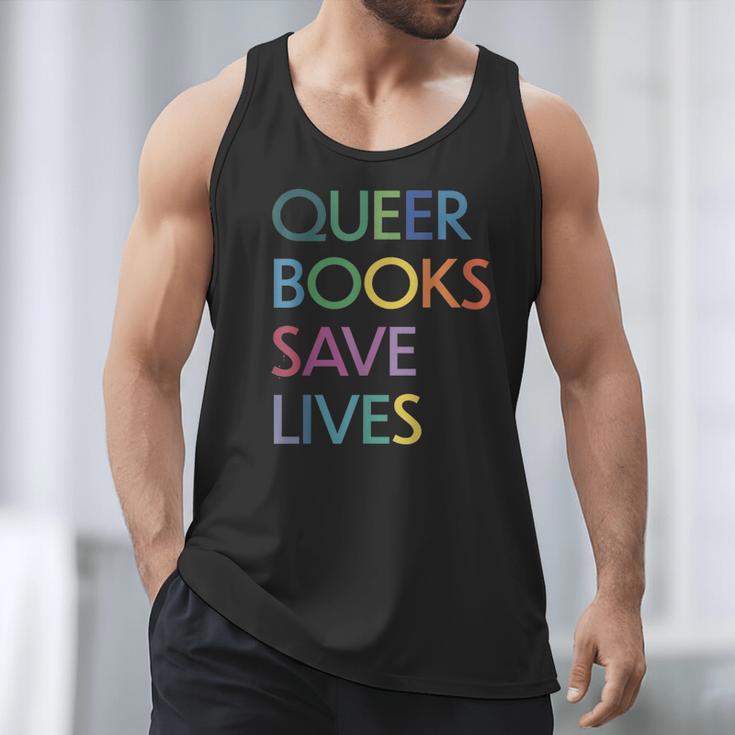 Queer Books Save Lives Read Banned Books LGBTQIA Books Men Tank Top