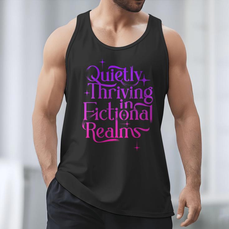 Quietly Thriving In Fictional Realms Book Lovers Men Tank Top