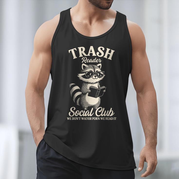Raccoon Bookworm Readers Library Smut Reader Spicy Book Romance Rash Reader Social Club Men Tank Top