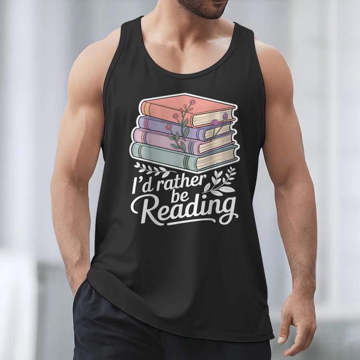Rather Be Reading Book Lover Stack Men Tank Top