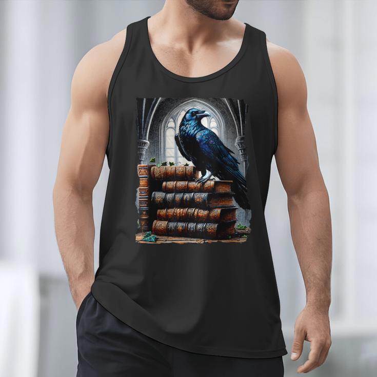 Raven On A Stack Of Books Wisdom Of Odin Men Tank Top Raven On A Stack Of Books Wisdom Of Odin Men Tank Top