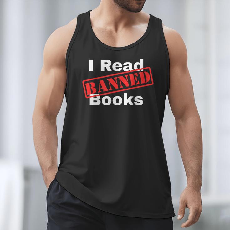 I Read Banned Books Censored Red Stamp Reading Librarian Men Tank Top I Read Banned Books Censored Red Stamp Reading Librarian Men Tank Top