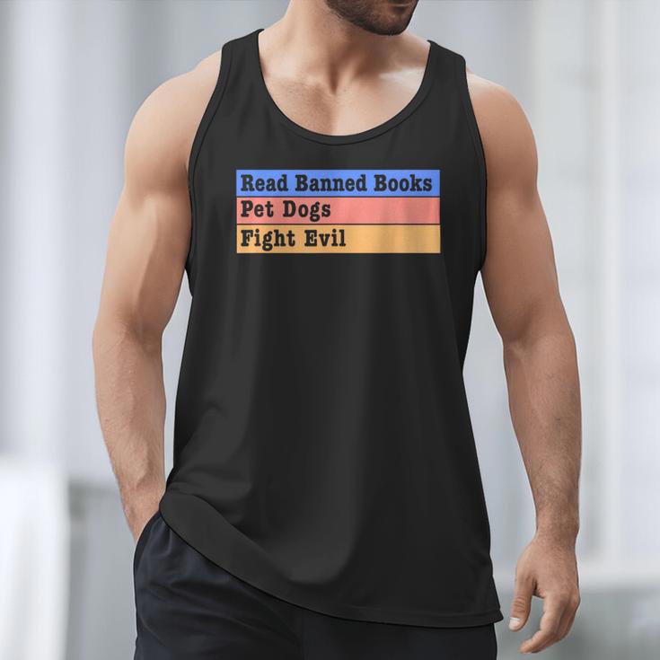 Read Banned Books Pet Dogs Fight Evil Men Tank Top