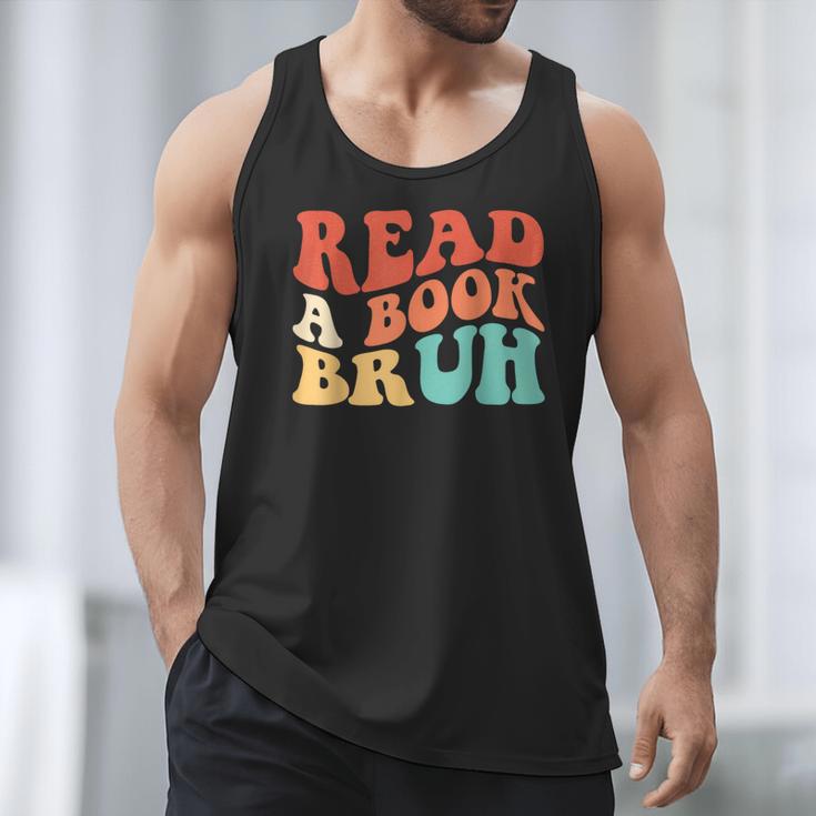 Read A Book Bruh Read Reading Librarian Boys Teen Kids Men Tank Top