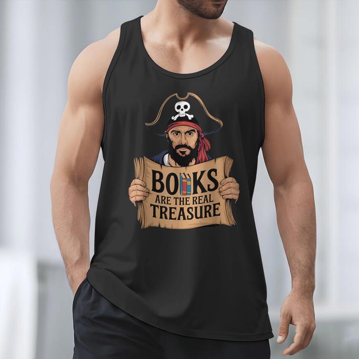 Read Book Reader Library Reading Librarian Pirate Bookworm Men Tank Top