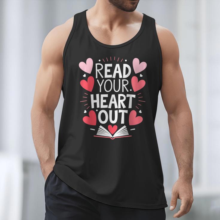 Read Your Heart Out Teacher Reading Book Love Valentines Day Men Tank Top Read Your Heart Out Teacher Reading Book Love Valentines Day Men Tank Top