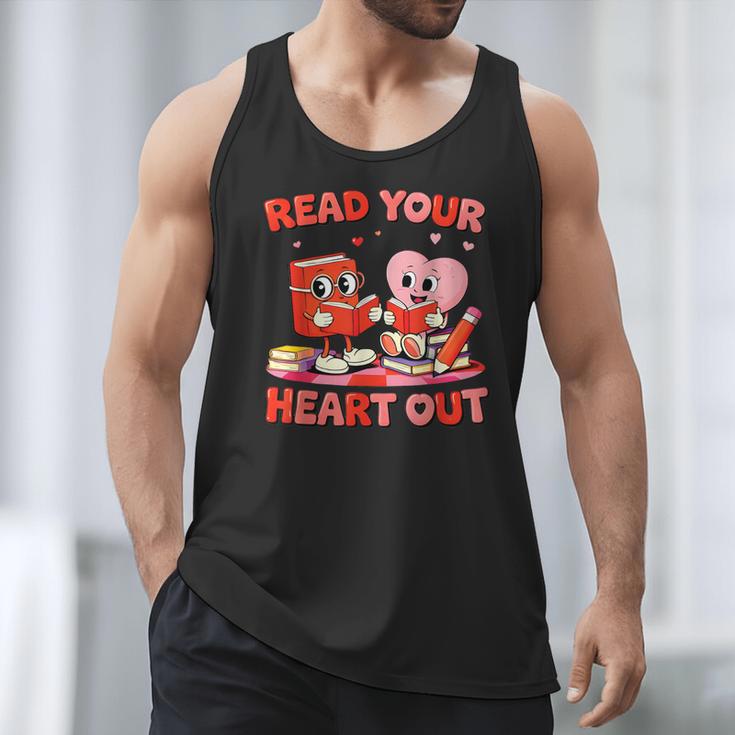 Read Your Heart Out Valentine Reading Book Girl Kid Teacher Men Tank Top Read Your Heart Out Valentine Reading Book Girl Kid Teacher Men Tank Top