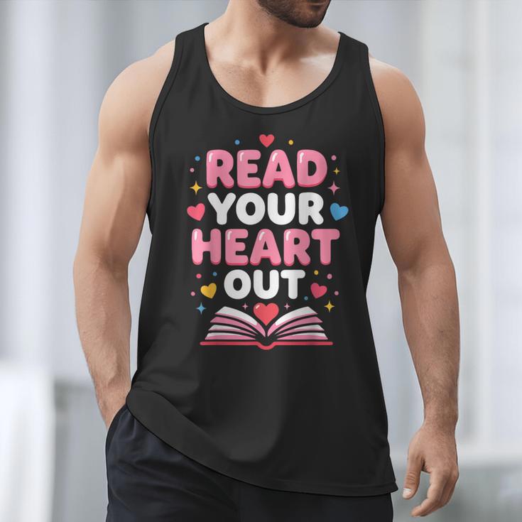 Read Your Heart Out Valentine Reading Book For Kid Teacher Men Tank Top Read Your Heart Out Valentine Reading Book For Kid Teacher Men Tank Top