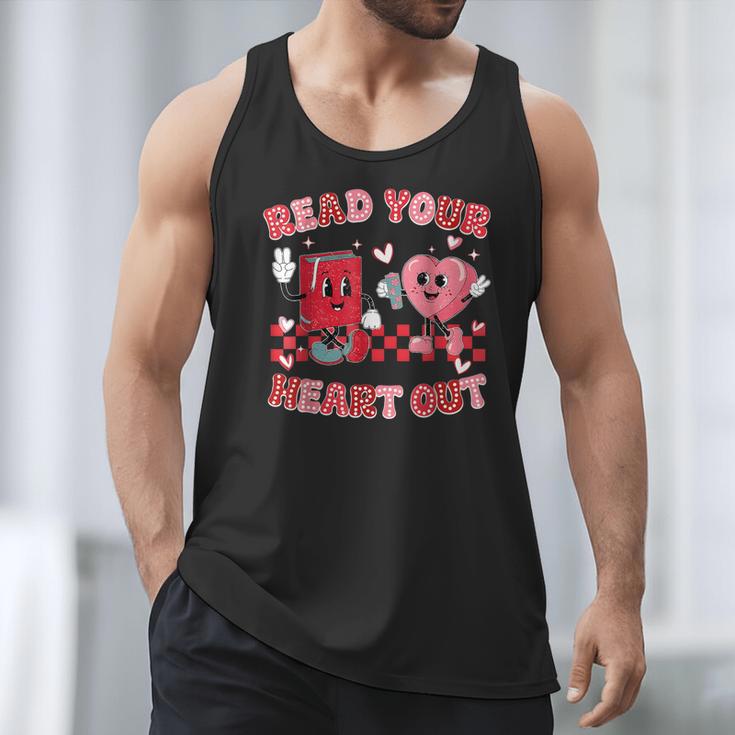 Read Your Heart Out Valentine Teacher Book Lover Men Tank Top