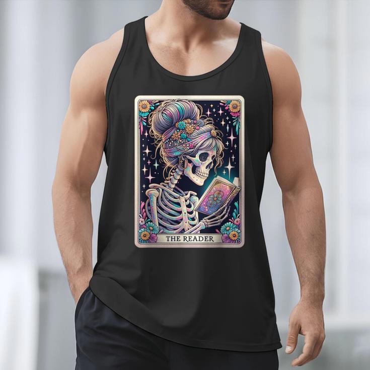 The Reader Tarot Card Women Book Lover Librarian Read Men Tank Top
