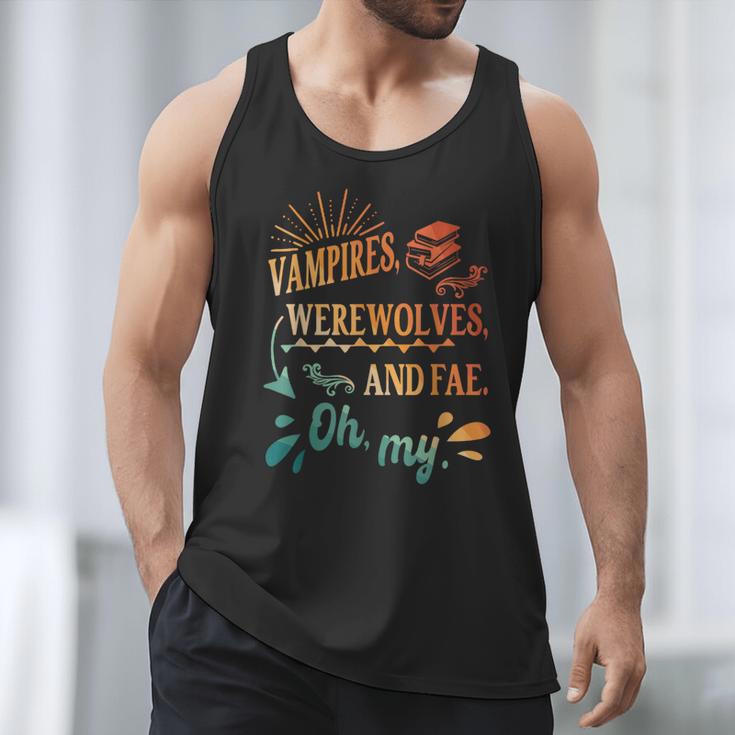 Readers Books Lovers BFF Books Club Paranormal Romance Reading Book Vampires Werewolves & Fae -Adults Short Sleeve Men Tank Top