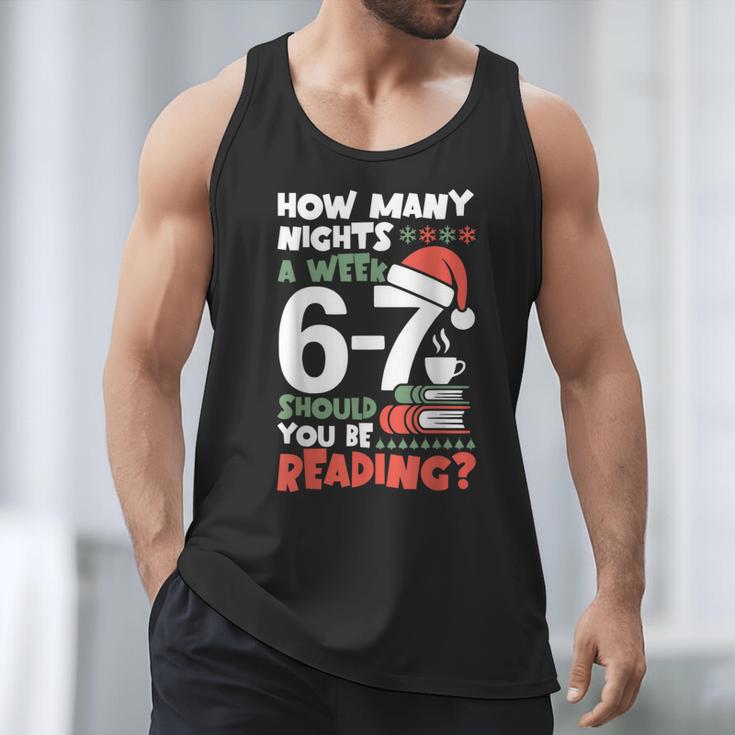 Reading 67 Meme English Teacher Christmas Book Lover Men Tank Top