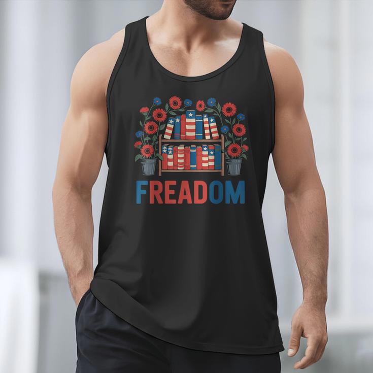 Reading Freadom Freedom Book Lover 4th Of July Men Women Men Tank Top