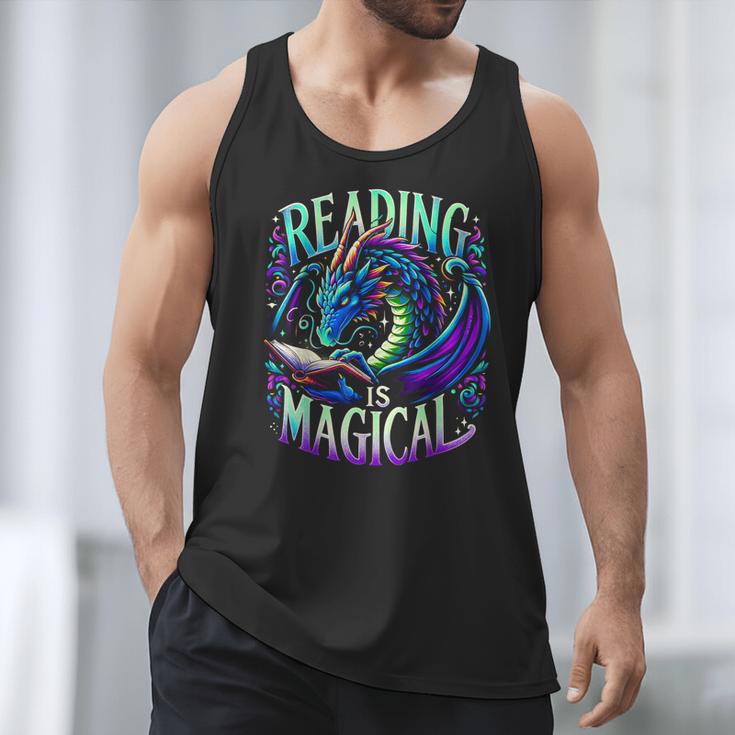 Reading Is Magical Dragon Tee Perfect For Book Lovers Kids Men Tank Top