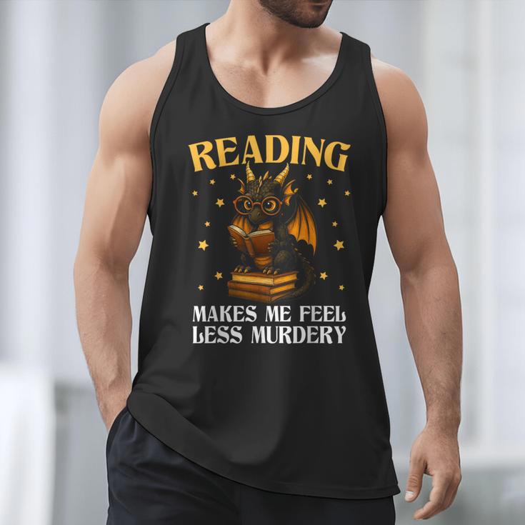 Reading Makes Me Feel Less Murdery Book Dragon Men Tank Top Reading Makes Me Feel Less Murdery Book Dragon Men Tank Top