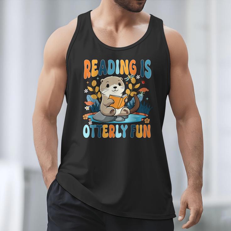 Reading Is Otterly Fun Sea Otter Book Lover Bookworm Men Tank Top