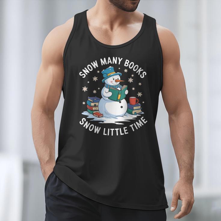 Reading Snowman So Many Books Christmas Books Readers Men Tank Top