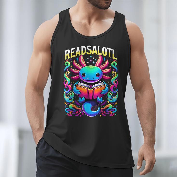 Readsalotl Axolotl Book Lovers Axolotls Men Tank Top
