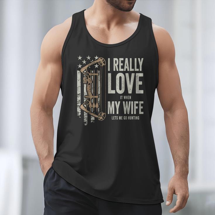 I Really Love It When My Wife Lets Me Go Hunting Dad Men Tank Top