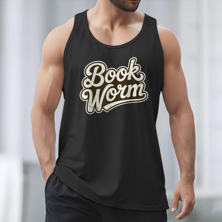 Retro Book Worm Reading For Book Lovers Men Tank Top