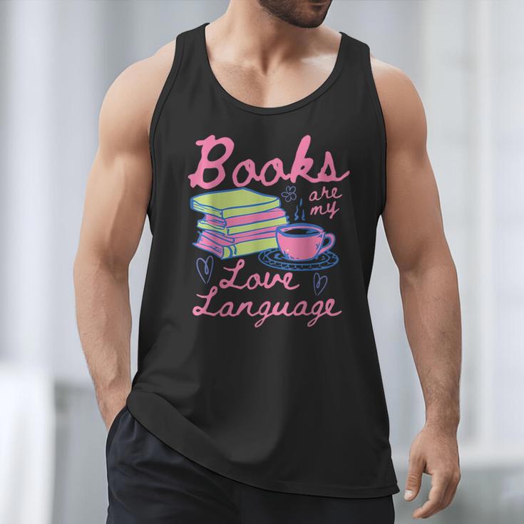 Retro Books Are My Love Language Valentine Book Lovers Men Tank Top Retro Books Are My Love Language Valentine Book Lovers Men Tank Top