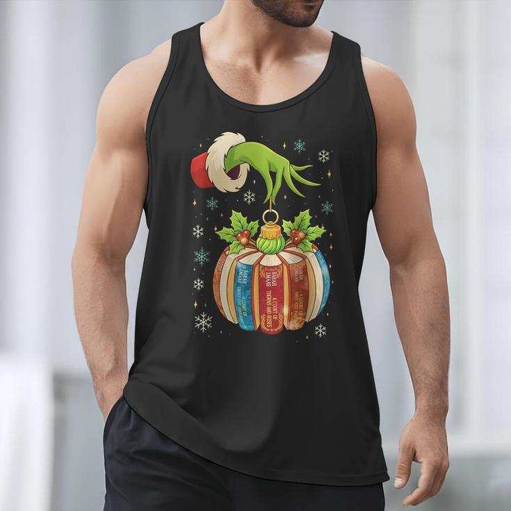Retro Christmas Ornament Book Christmas Teacher Librarian Men Tank Top