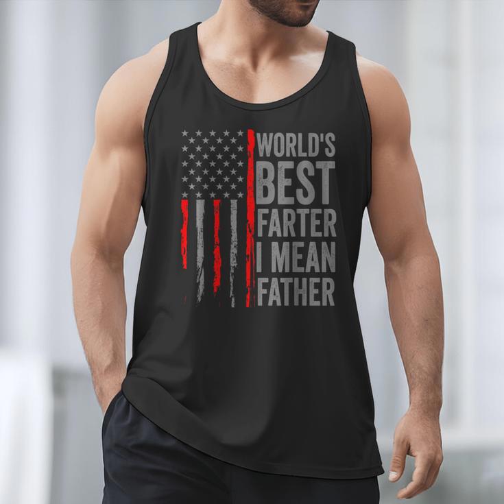 Retro Dad World's Best Farter I Mean Father Vintage Flag Usa Men Tank Top
