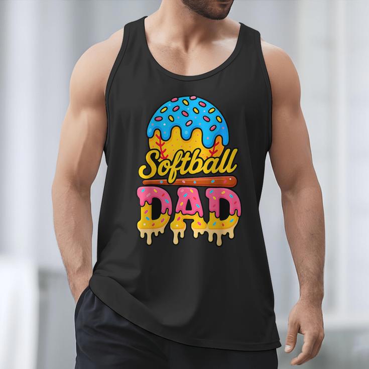 Retro Ice Cream Drip Softball Dad Game Day Dad Father's Day Men Tank Top