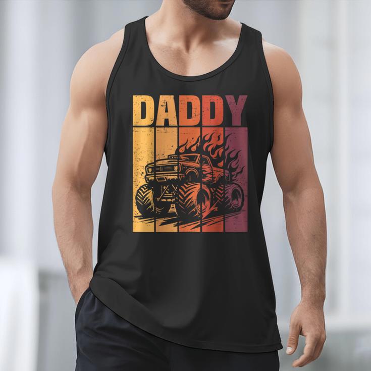 Retro Monster Truck Daddy Matching Family Birthday Party Men Tank Top