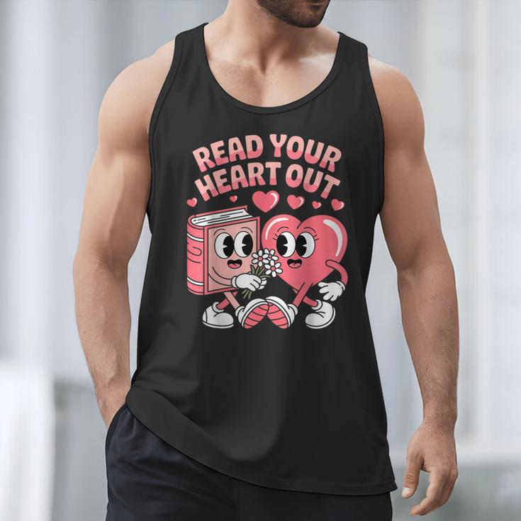 Retro Read Your Heart Out Valentine's Day Teacher Book Lover Men Tank Top Retro Read Your Heart Out Valentine's Day Teacher Book Lover Men Tank Top
