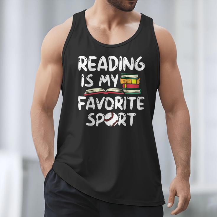 Retro Reading Is My Favorite Sport Baseball World Book Day Men Tank Top