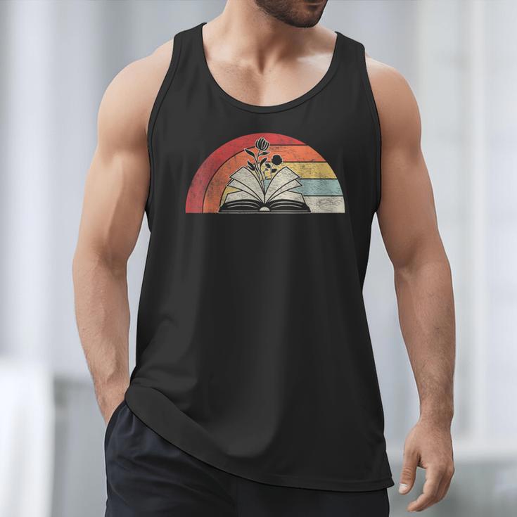 Retro Vintage Wildflowers Book Shirt Book Lover Men Tank Top