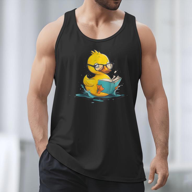 Rubber Duck Reading Book Reader Books Rubber Duckie Men Tank Top Rubber Duck Reading Book Reader Books Rubber Duckie Men Tank Top