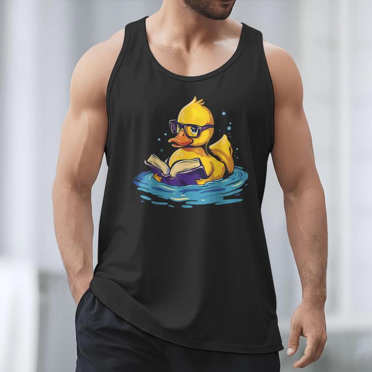 Rubber Duck Reading Book Swim Rubber Duckling Rubber Duckie Men Tank Top