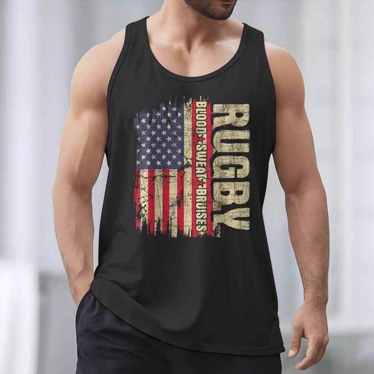 Rugby Blood Sweat Bruises Rugby Player Coach Dad Mom Men Tank Top