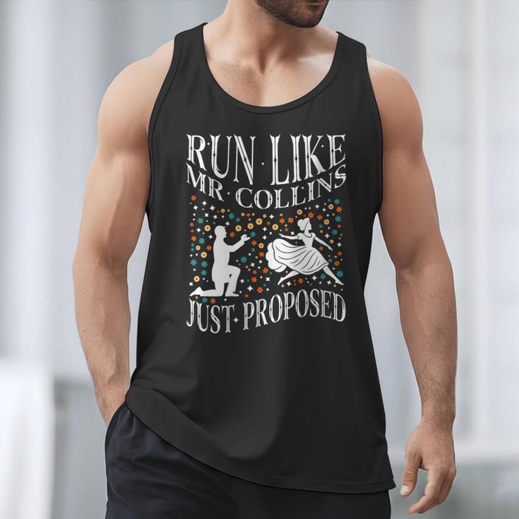 Run Like Mr Collins Just Proposed Vintage Book Quote Men Tank Top