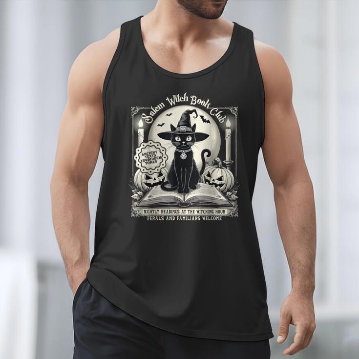 Salem Witch Book Club Vintage Halloween Cat Book Lover Men Tank Top Salem Witch Book Club Vintage Halloween Cat Book Lover Men Tank Top