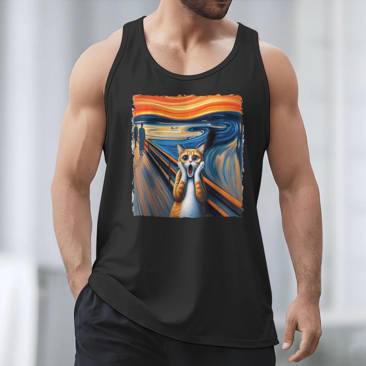 The Scream Cat Parody For Kitty Cat Lover Cat Mom Cat Dad Men Tank Top
