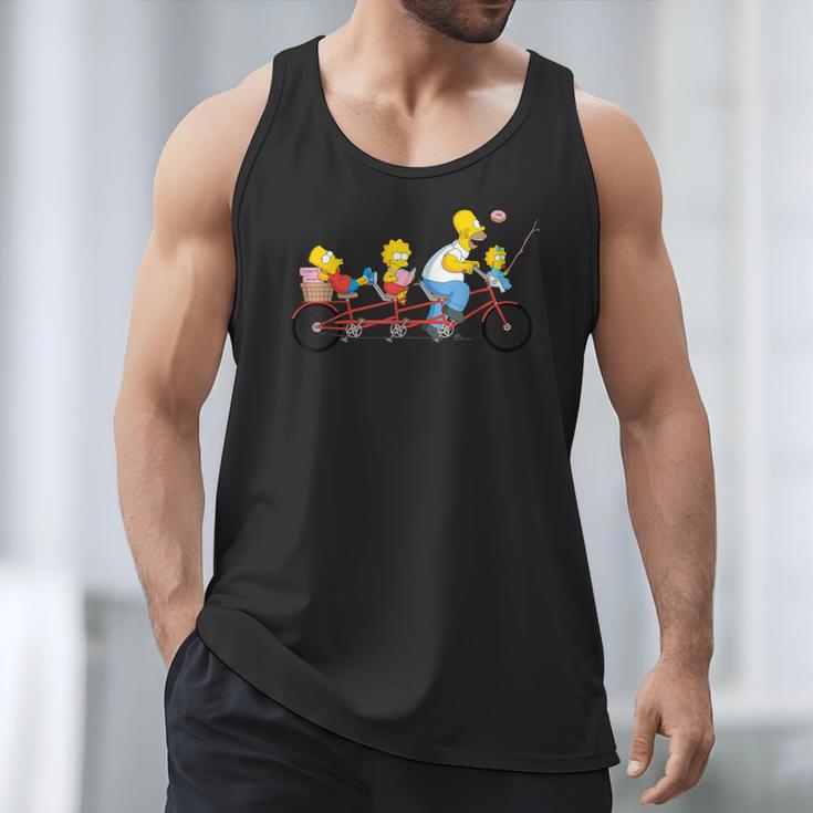 The Simpsons Father's Day Homer And Kids Bike Ride With Dad Men Tank Top
