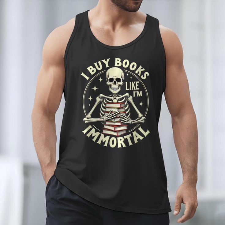 Skeleton I Buy Books Like I'm Immortal Halloween Men Tank Top
