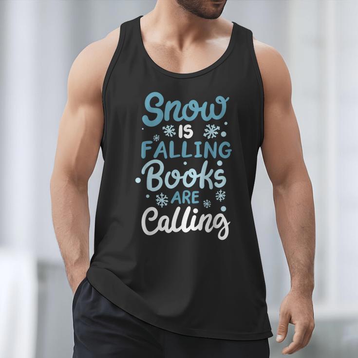 Snow Is Falling Books Are Calling Men Tank Top
