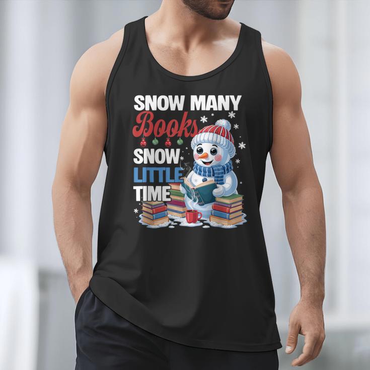Snowman Winter Snow So Many Books Christmas Snow Little Time Men Tank Top