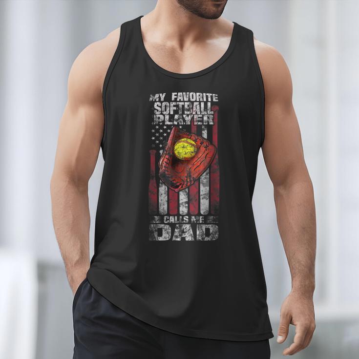 Softball Dad My Favorite Softball Player Calls Me Dad Men Tank Top