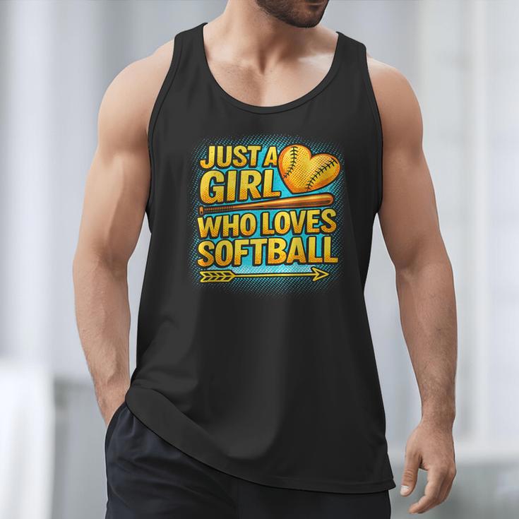 Softball Just A Girl Comic Book Style Graphic For Teens Men Tank Top