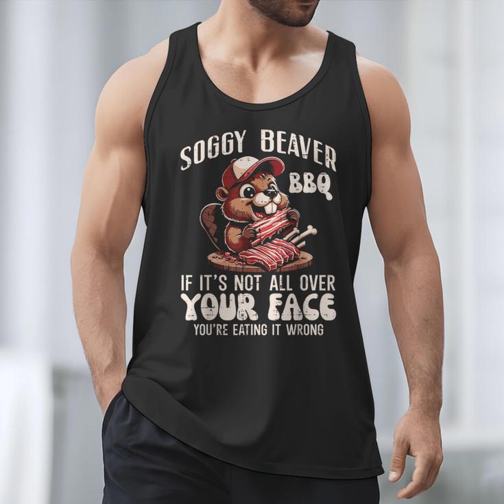 Soggy Beaver Bbq Barbecue Grill Master Humor Dad Men Men Tank Top