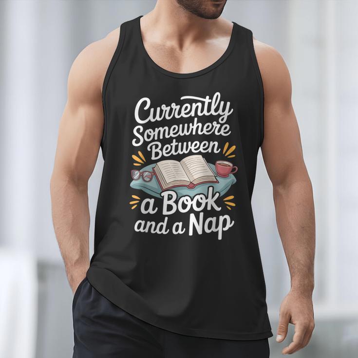 Somewhere Between a Book And a Nap – Cozy Reading Men Tank Top