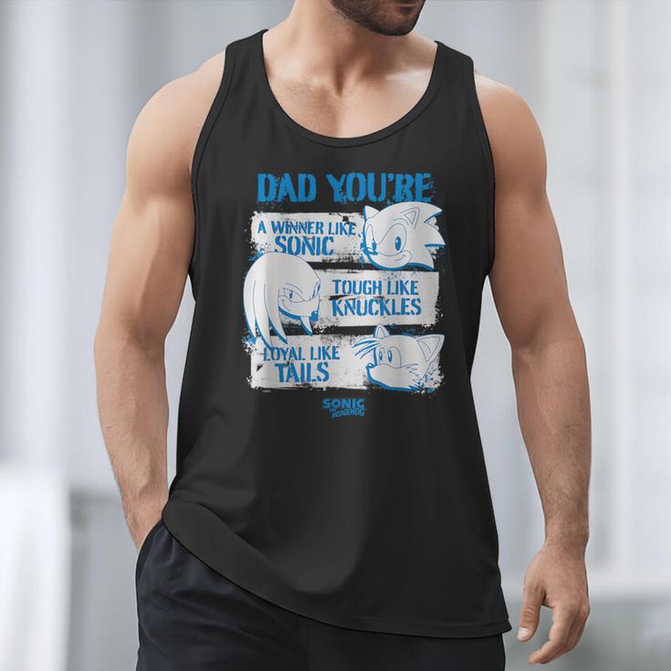 Sonic The Hedgehog Father's Day Dad Qualities Distressed Men Tank Top Sonic The Hedgehog Father's Day Dad Qualities Distressed Men Tank Top
