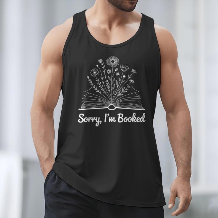 Sorry I'm Booked Floral Book Love Cozy Bookworm Reading Men Tank Top